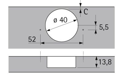 Intermat 95° ravna vrata do 43 mm